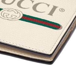Gucci Off White Leather Logo Bifold Wallet 