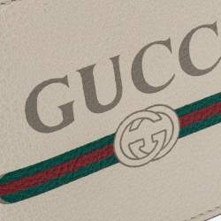 Gucci Off White Leather Logo Bifold Wallet 