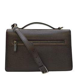 Gucci Brown Leather Top Handle Flap Briefcase Bag