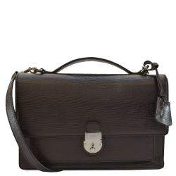 Gucci Brown Leather Top Handle Flap Briefcase Bag