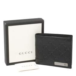 Gucci Black Guccissima Leather Bifold Wallet