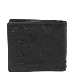 Gucci Black Guccissima Leather Bifold Wallet
