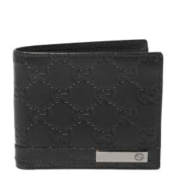 Gucci Black Guccissima Leather Bifold Wallet