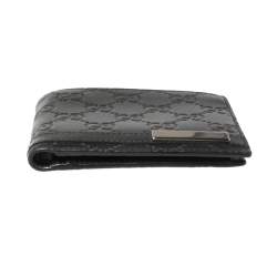Gucci Black Guccissima Leather Bifold Wallet