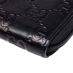 مملوكة مسبقًا Gucci Black Guccissima Leather Coin Purse