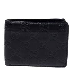 Gucci Black Guccissima Leather Bifold Wallet
