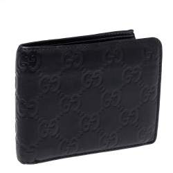 Gucci Black Guccissima Leather Bifold Wallet