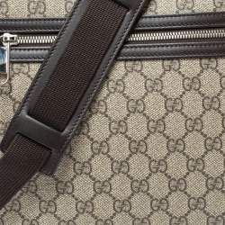 Pre Owned Gucci Ebony/Beige GG Supreme Canvas and Leather Messenger Bag