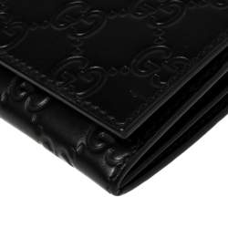 Gucci Black Guccissima Leather Web Wallet