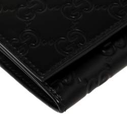 Gucci Black Guccissima Leather Web Wallet