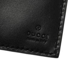 Gucci Black Guccissima Leather Web Wallet