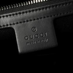 Pre Owned Gucci Black/Grey GG Supreme Canvas and Leather Large Briefcase