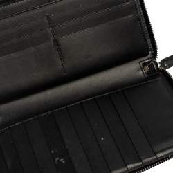 Gucci Black Guccissima Leather Zip Around Wallet