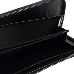 Gucci Black Guccissima Leather Zip Around Wallet