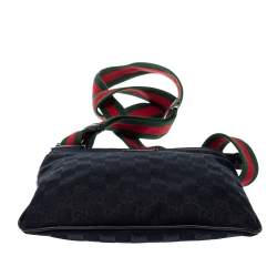 Gucci Navy Blue GG Canvas Small Vintage Web Messenger Bag