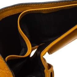 Pre Owned Gucci Mustard Yellow Leather Microguccissima Bifold Wallet