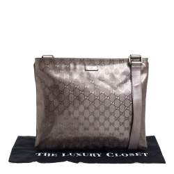 مملوكة مسبقًا Gucci Metallic Purple GG Imprime Messenger