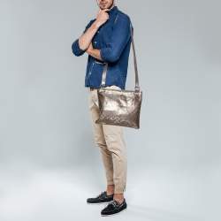 مملوكة مسبقًا Gucci Metallic Purple GG Imprime Messenger