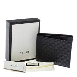 Gucci Black Microguccissima Leather Bifold Wallet