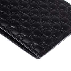 Gucci Black Microguccissima Leather Bifold Wallet