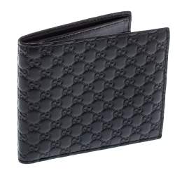 Gucci Black Microguccissima Leather Bifold Wallet