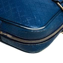 Gucci Blue Bright Diamante Leather Medium Briefcase 