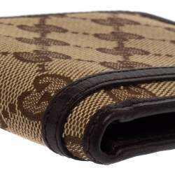Gucci Beige/Ebony GG Canvas and Leather Horsebit Bifold Wallet
