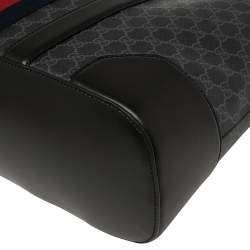 Gucci Black/Grey GG Supreme Canvas and Leather Web Tote 