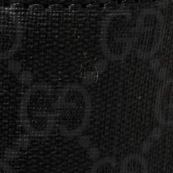 Gucci Black/Grey GG Supreme Canvas and Leather Web Tote 