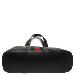 Gucci Black/Grey GG Supreme Canvas and Leather Web Tote 