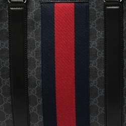 Gucci Black/Grey GG Supreme Canvas and Leather Web Tote 