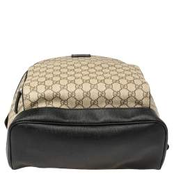 Gucci Beige/Black GG Supreme Canvas and Leather Eden Backpack