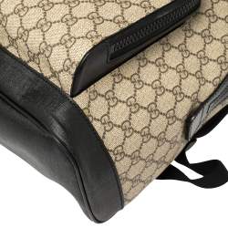 Gucci Beige/Black GG Supreme Canvas and Leather Eden Backpack