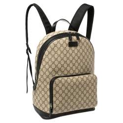 Gucci Beige/Black GG Supreme Canvas and Leather Eden Backpack