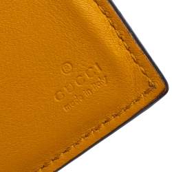 Pre Owned Gucci Mustard Yellow Leather Microguccissima Bifold Wallet