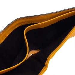 Pre Owned Gucci Mustard Yellow Leather Microguccissima Bifold Wallet