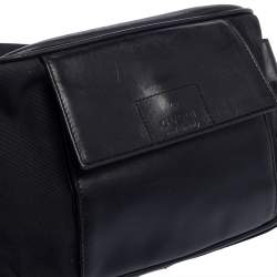 Pre Owned Gucci Black Leather And Canvas Belt Bag