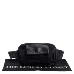 Pre Owned Gucci Black Leather And Canvas Belt Bag