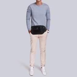 Pre Owned Gucci Black Leather And Canvas Belt Bag