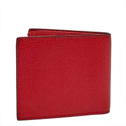 مملوكة مسبقًا محفظة غوتشى ثنائية الطيه شعار جلد حمراء 