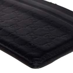 Pre Owned حافظة بطاقات غوتشي جلد ميكروغوتشيسيما أسود