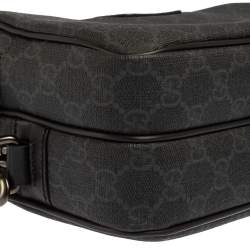 Gucci Black GG Supreme Canvas Wristlet Pouch
