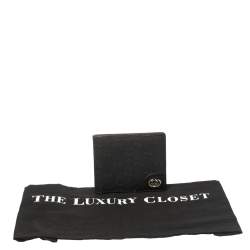 Gucci Black Leather and Canvas Interlocking G Bifold Wallet