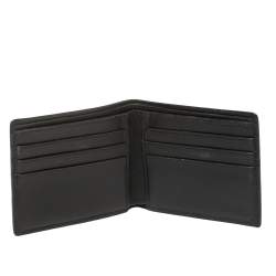 Gucci Black Leather and Canvas Interlocking G Bifold Wallet