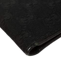 Gucci Black Leather and Canvas Interlocking G Bifold Wallet