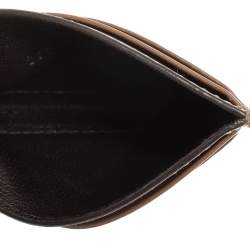 Pre Owned Gucci Brown Microguccissima Leather Card Holder