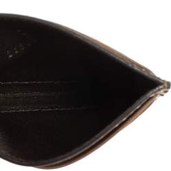 Pre Owned Gucci Brown Microguccissima Leather Card Holder