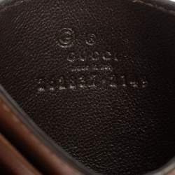Pre Owned Gucci Brown Microguccissima Leather Card Holder