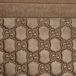 Pre Owned Gucci Brown Microguccissima Leather Card Holder