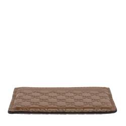 Pre Owned Gucci Brown Microguccissima Leather Card Holder